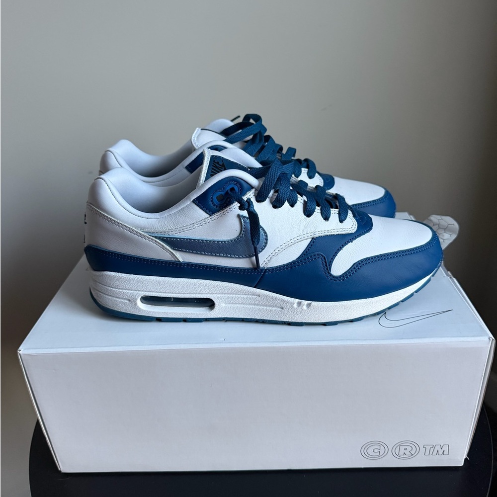 Nike Air Max 1 ID “Chrome Blue” | White/Navy | Size 11
